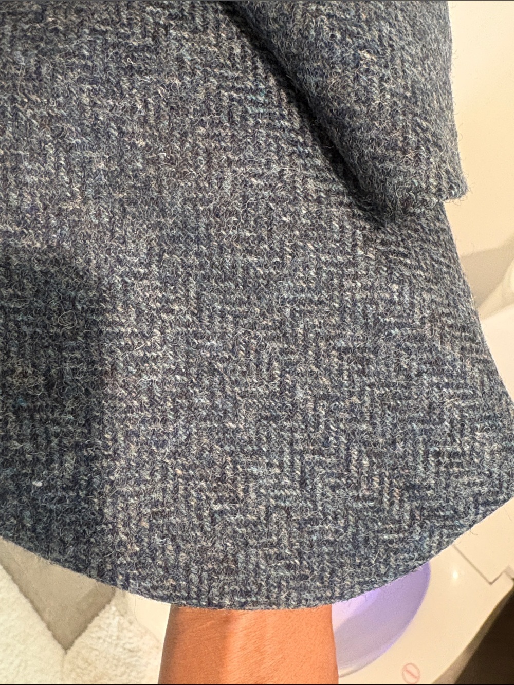 Men's Blue Herringbone Wool Sport Coat - Picture 5 of 5